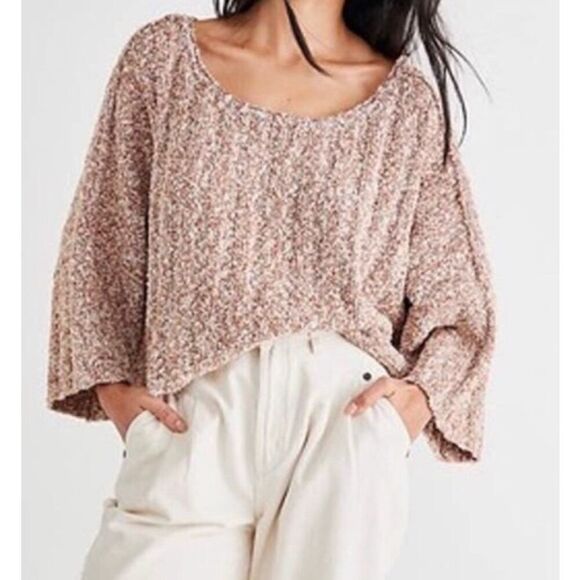 Free People Good Day Pullover Oversized Chunky Knit Sweater - Women’s US LG - Picture 1 of 10